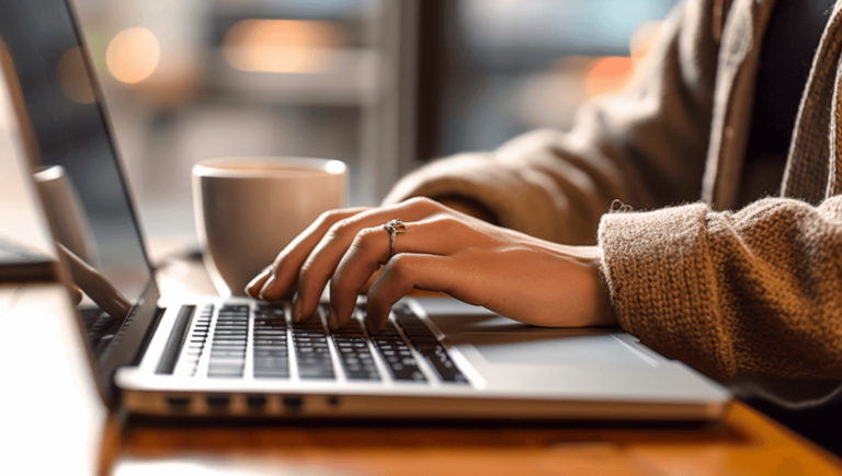 Blogger Typing On A Laptop Keyboard Https://Stlouismissourinearme.com/
